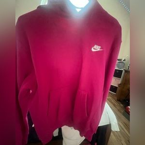 size mens small nike hoodie, hot pink and white